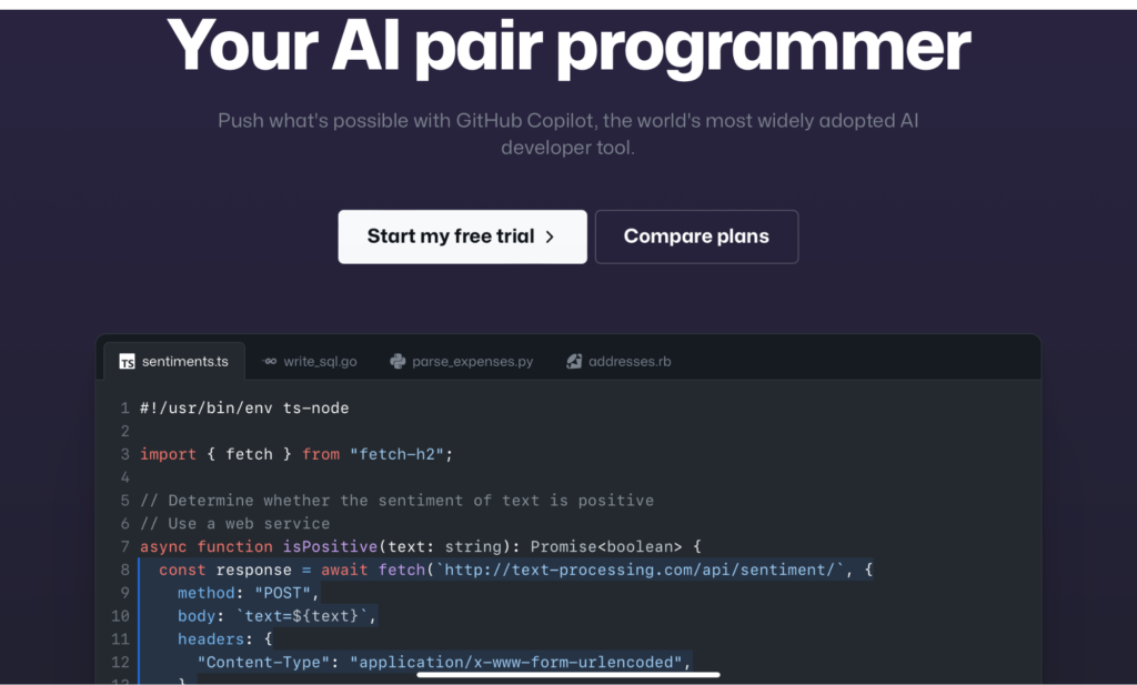 GitHub Copilot AI code generator