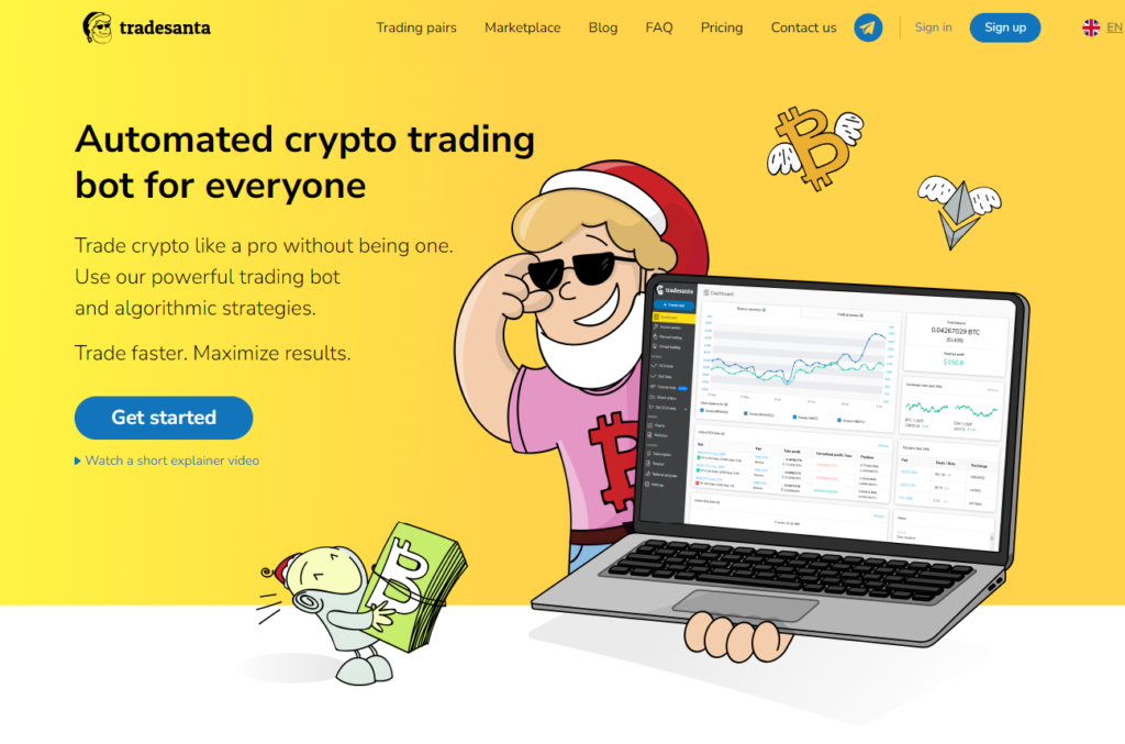 TradeSanta, one of the best ai cryptotrading bots