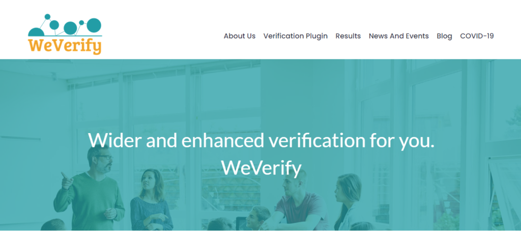 WeVerify homepage