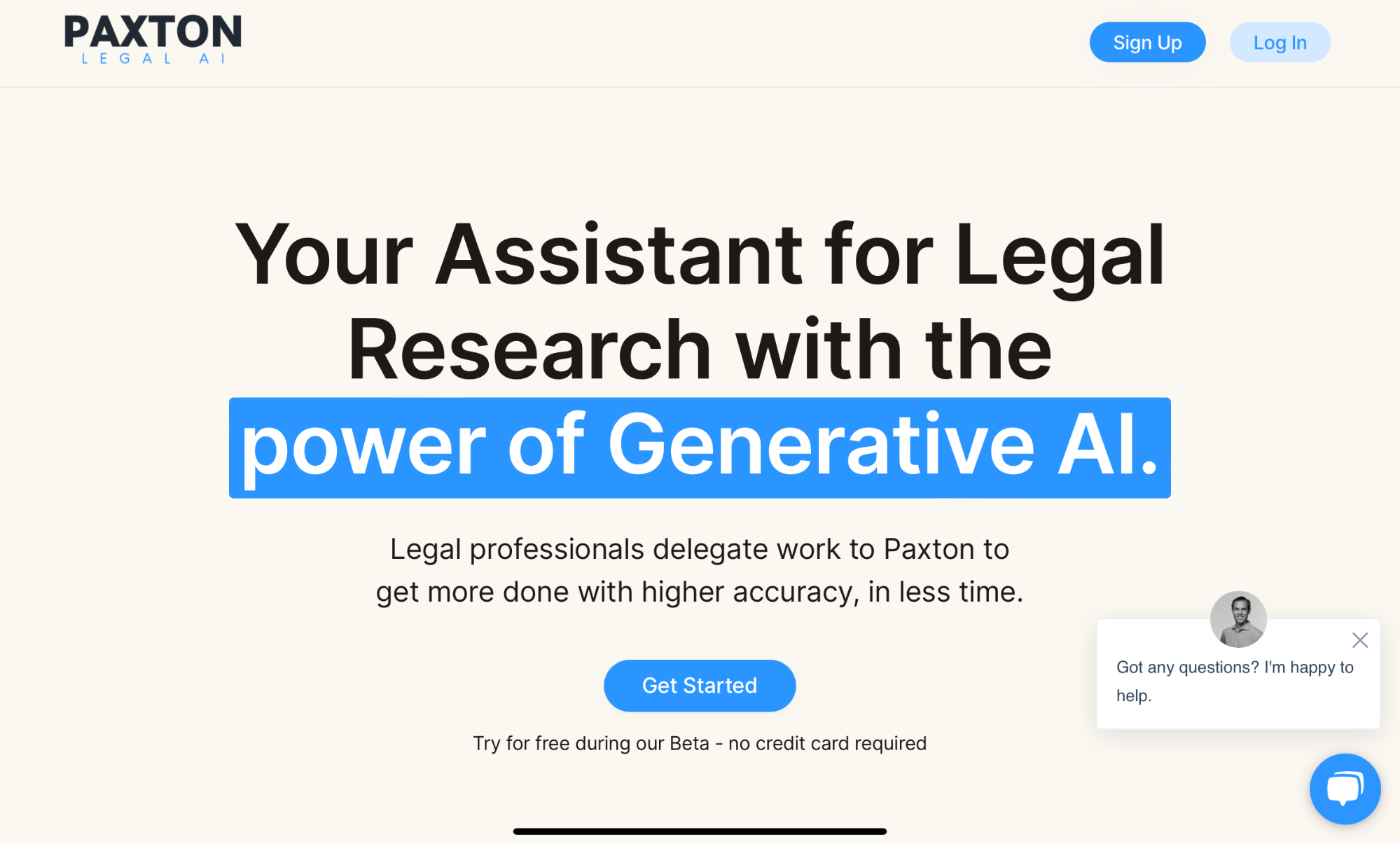 Paxton Legal AI homepage