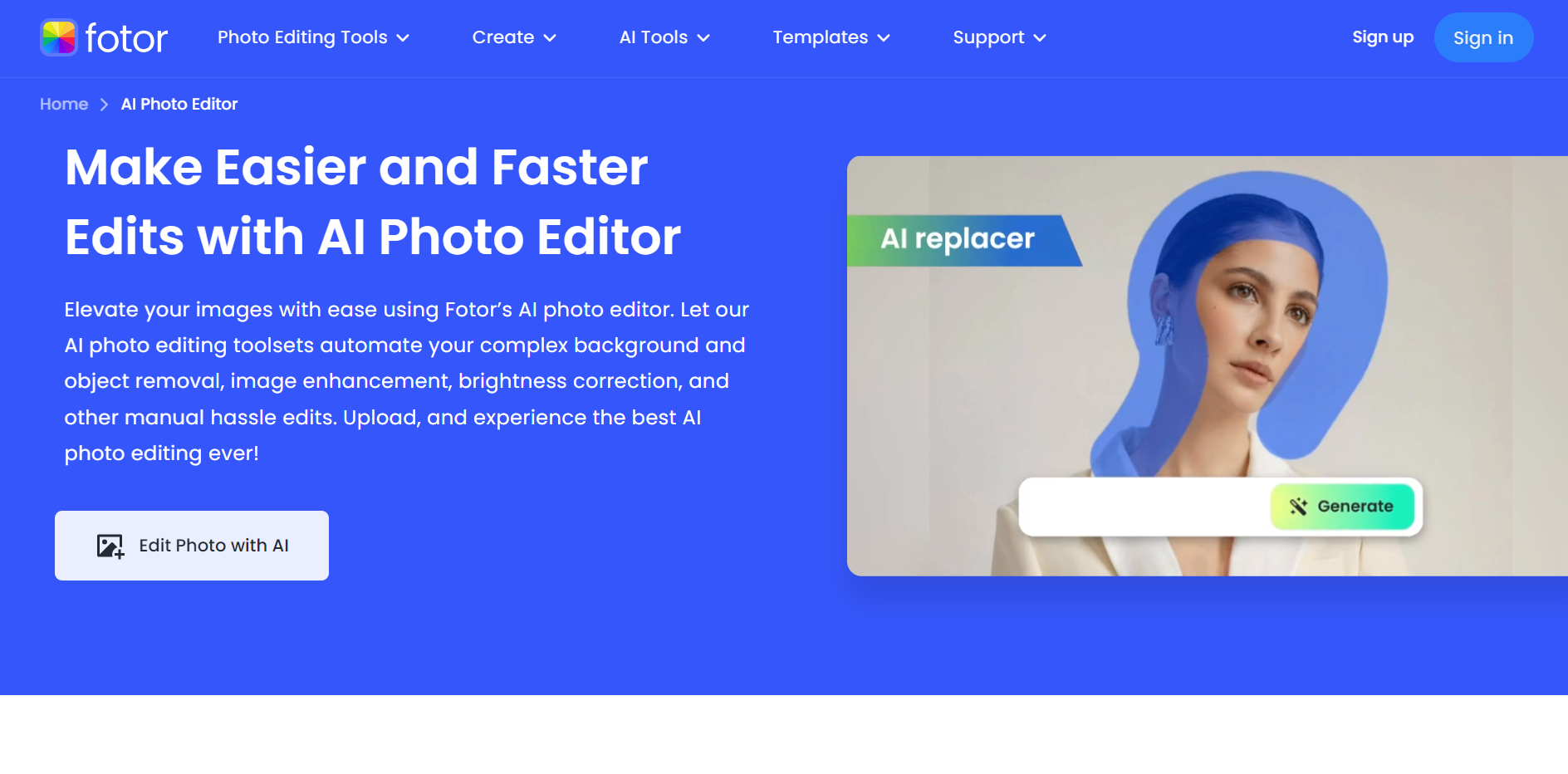 ai photo editor - Fotor AI photo Editor